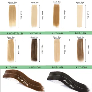 Straight Synthetic Hair Extension Clip In Hair Piece High Temperature Fiber Hairpiece For Women Daily Use Natural Hair Volume