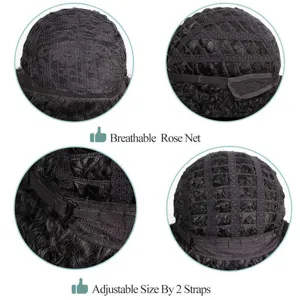 Breathable rose net wig inner cap detail with adjustable straps for secure and comfortable fit.