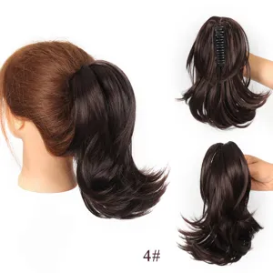 Extension de queue de cheval synthétique bouclée à pince, postiche naturel pour femmes.