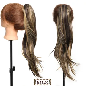 Extension capelli sintetici coda di cavallo mossa con molletta naturale riccia donna