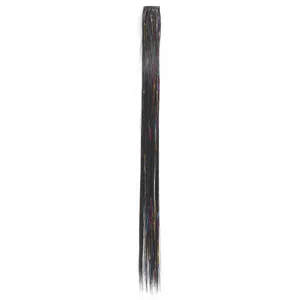 Extension de cheveux colorée avec clip et brillant laser 60cm pour fête style quotidien