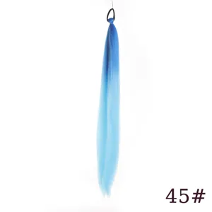 Synthetic hair extension blue ombre braid ponytail hairpiece 65cm for women fashion styling