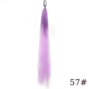 Synthetic gradient purple hair extension ponytail 65cm 50g braid hairpiece for women