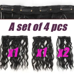 Extensions capelli sintetici 4 pz corte onda d'acqua ricci clip in capelli donna