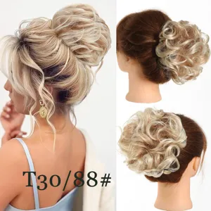 Chignon cheveux synthétiques pince extension de cheveux 11cm femme chignon décoiffé