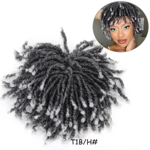 Synthetic dreadlocks hair extension curly short afro wig top hairpiece piece T1B/H#