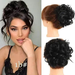 Chignon Cheveux Synthétiques Postiche 11cm Peigne Amovible Extension de Cheveux Femme