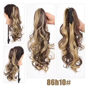 Synthetische golvende paardenstaart haarverlenging klauw clip lang krullend haarstuk
