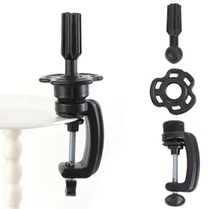 Portable Desktop Wig Stand Mannequin Head Holder Plastic Metal C-Clamp Table Bracket For Hair Styling Training Practice