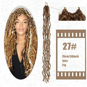 Crochet dreadlocks hair extensions 30 inch synthetic nu locs braiding hair 27# color 1pc