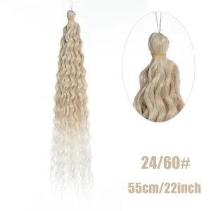 Extension de cheveux au crochet ombre synthétique, dreadlocks bouclées de 22 pouces pour femmes.