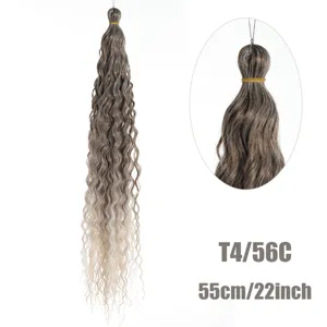 Extensions de cheveux synthétiques crochet braids 22 pouces ombre deep wave pour femmes