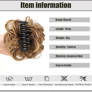 Messy Hair Bun Extension Synthetic Heat Resistant Fiber Claw Clip Hairpiece Tousled Chignon Hair Ring For Women Daily Party Accessories