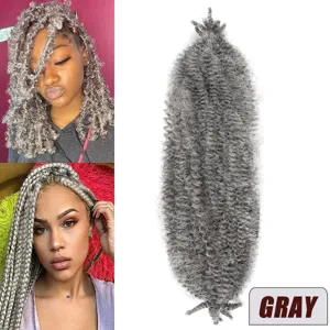 Γκρι συνθετική επέκταση μαλλιών crochet dreadlocks πλεκτή περούκα 24 ίντσες στυλ νέα