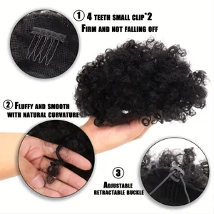 Chignon riccio sintetico coda di cavallo con coulisse extension clip pezzo di capelli