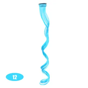 Extension per capelli ricci sintetica blu vibrante pezzo singolo per il daily styling.