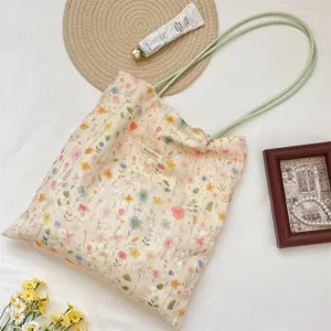 Ins Stil Aquarell Blumen Stoff Achseltasche, süße lässige Umhängetasche für Damen.