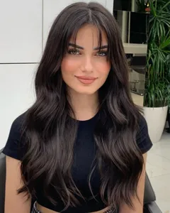 Extension per capelli mossi 50cm con clip ricci ciocche nere volume dettaglio foto