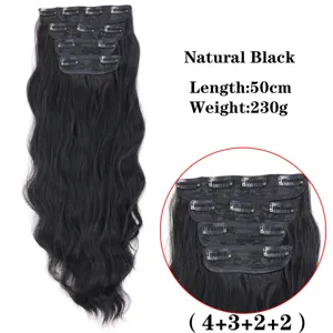 Extension per capelli ricci nero naturale 50cm 4 pezzi 230g ciocche di volume
