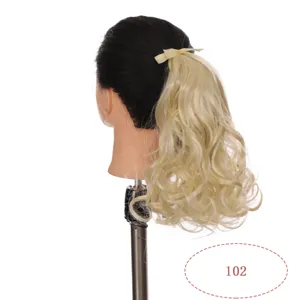 Synthetic wavy ponytail hair extension 25cm blonde clip in hairpiece for women fashion