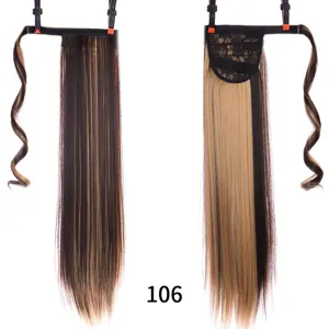 Synthetische lange glatte Pferdeschwanz Haarverlängerung Clip Kappe Haarteil 60cm.
