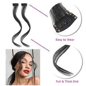 Extensions capelli sintetici frangetta laterale clip ciocche look naturale facile da indossare