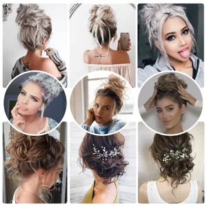 Συνθετικό κοτσίδι μαλλιών scrunchie ακατάστατο χτένισμα αξεσουάρ για γυναίκες.