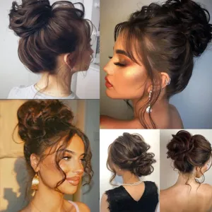 Synthetic Messy Rose Bun Hair Extension Wavy Curly Hair Scrunchies Hairpiece For Women Natural Hair Bun Updo Accessories