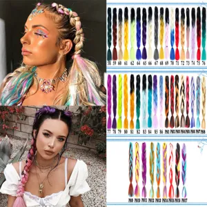 Συνθετικές τρέσες μαλλιών jumbo braids, πολύχρωμα ombre πλεξούδες για καθημερινό στυλ.