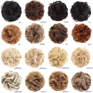 Synthetic Hair Bun Scrunchie Curly Messy Updo Hair Piece Multi Color Options for Women