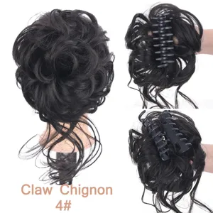 Chignon sintetico con molletta clip disordinato extension capelli donna 4#