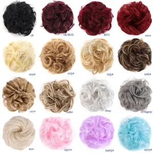 Synthetic messy hair bun scrunchies with various color options for modern women daily styling.