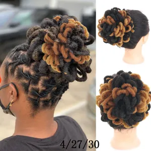 Chignon di dreadlocks sintetici con cordino elastico Afro riccio estensione capelli