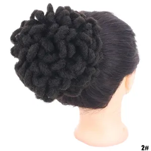 Chignon afro sintetico con dreadlocks e coulisse per acconciatura capelli donna.