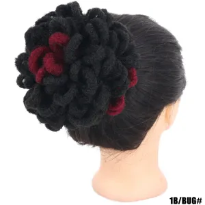 Crocchia di capelli afro kinky ricci sintetici coulisse nero bordeaux posticcio bello
