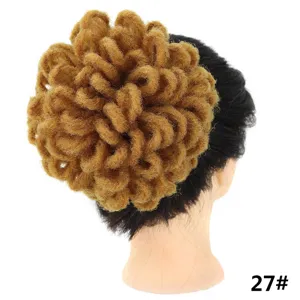 Chignon trecce sintetico afro riccio coda di cavallo estensione colore 27# pezzo dettaglio
