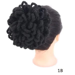 Chignon Afro Sintetico con Coulisse Dreadlocks Corto Ricciuto Pezzo di Capelli per Donne Nere