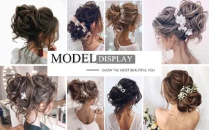Synthetic hair bun scrunchie messy updo hairpiece extension for women daily styling details