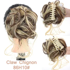 Chignon sintetico con artiglio estensione per capelli disordinati e ciocche lunghe