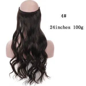 24 pouces 100g extension de cheveux halo ondulée fil de poisson postiche volume