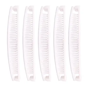 Juego de cinco pinzas banana de plástico blanco para peinados elegantes y moños