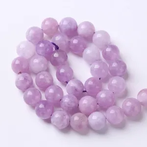 Detailansicht runder, polierter Lavendel-Amethyst-Perlen für DIY-Schmuckherstellung