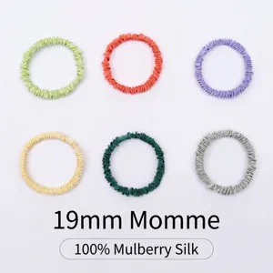 Chouchous en Pure Soie de Mûrier pour Femmes Attaches à Cheveux en Soie Haute Élastique Petits Accessoires Cheveux Corde Minimaliste