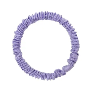 Chouchou Minimaliste 100% Soie de Mûrier 1cm Élastique Cheveux Violet Doux Femme