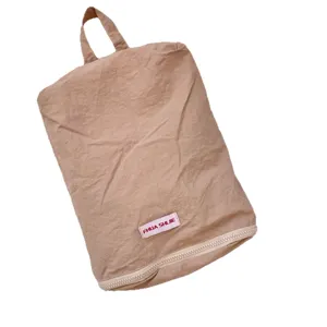 Minimalist contrast zipper shoe bag for travel, portable dustproof shoe storage organizer.