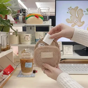 Koreanischer Stil Netto Mini Kosmetiktasche tragbare Make-up Tasche für Ladegerät Lippenstift.