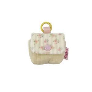 Blumen Kopfhoerer Etui Mini Aufbewahrungstuete Stoff Druckknopf Schluesselanhaenger Ring