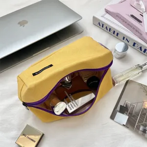 Borsa portaoggetti in tela tinta unita minimalista astuccio per trucchi e cancelleria