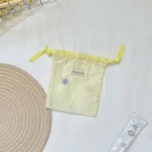 Τσάντα αποθήκευσης οργάντζας με κέντημα λουλουδιών για κοσμήματα και καλλυντικά ταξιδιού.