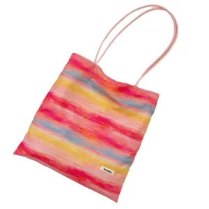Colorful brushstroke canvas tote bag, stylish shoulder bag for daily casual street wear.